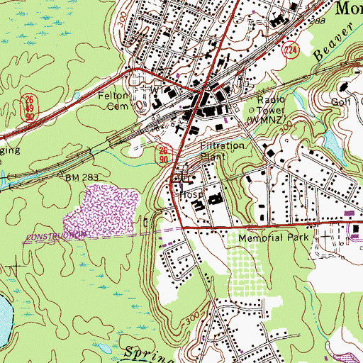 Topographic Map of Montezuma City Hall, GA