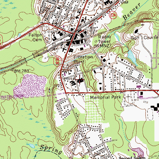 Topographic Map of Montezuma Health Care Center, GA