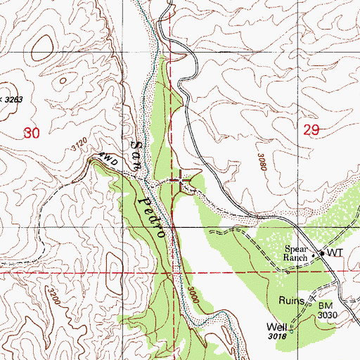 Topographic Map of Soza Wash, AZ