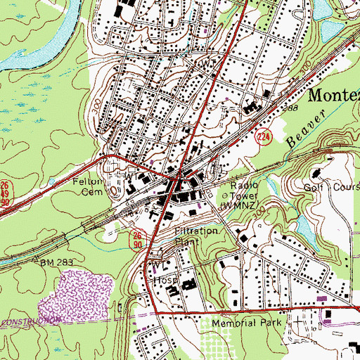 Topographic Map of Montezuma Post Office, GA