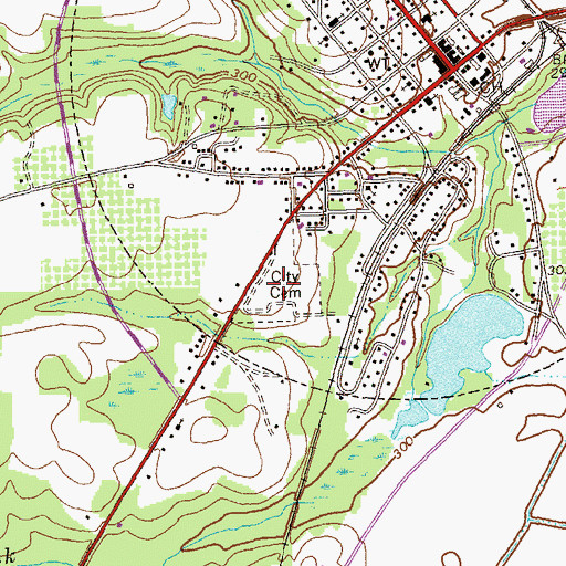 Topographic Map of Oglethorpe Cemetery, GA