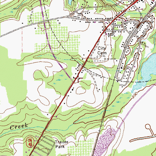 Topographic Map of Oglethorpe Fire Department, GA
