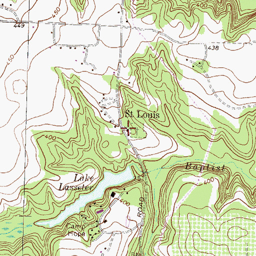 Topographic Map of Saint Louis Church, GA