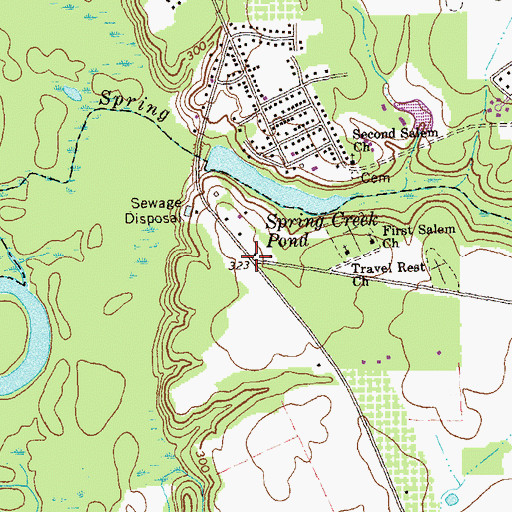 Topographic Map of Travelers Rest, GA