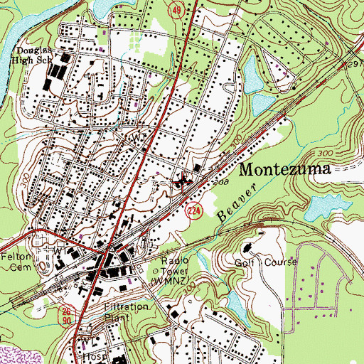 Topographic Map of Macon County Elementary School, GA