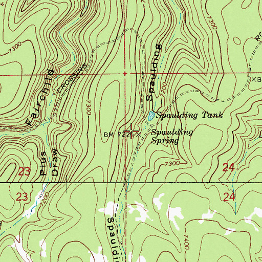 Topographic Map of Spaulding Spring, AZ
