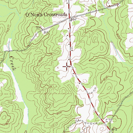 Topographic Map of Brown Cemetery, GA