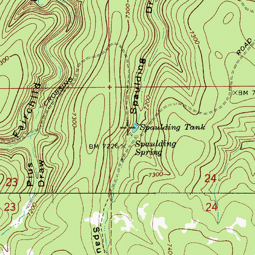 Topographic Map of Spaulding Tank, AZ