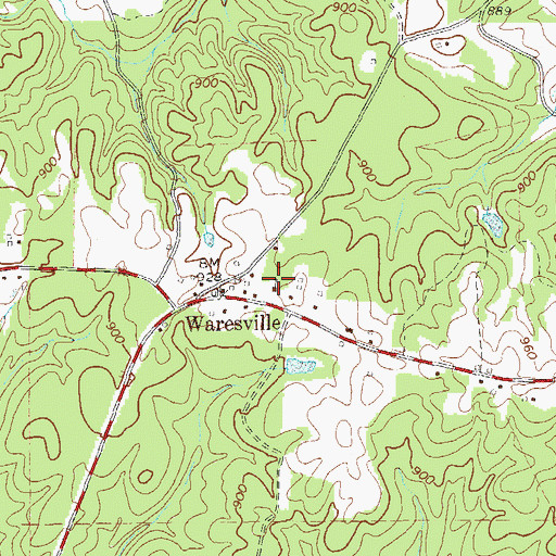 Topographic Map of Canaan Primitive Baptist Church, GA