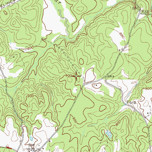 Topographic Map of Cooper Cemetery, GA