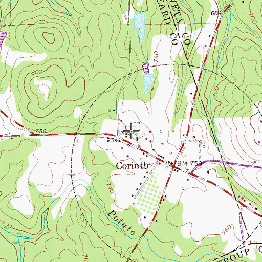 Topographic Map of Corinth Academy (historical), GA