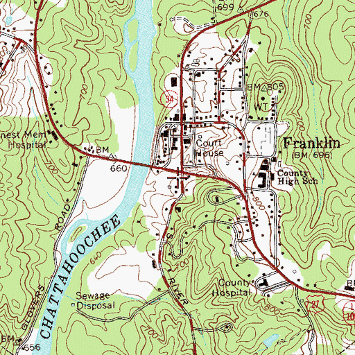 Topographic Map of Country Plaza Shopping Center, GA