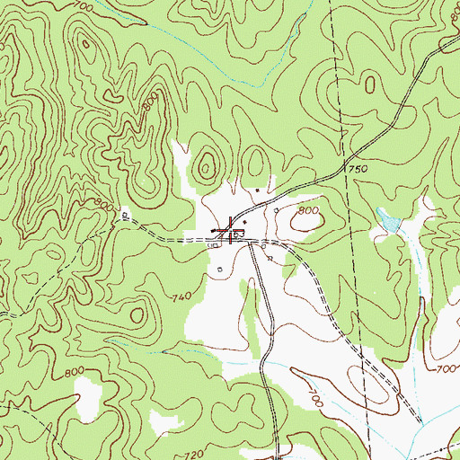 Topographic Map of Daniel-Lane Cemetery, GA