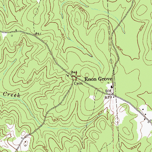 Topographic Map of Enon Grove Cemetery, GA
