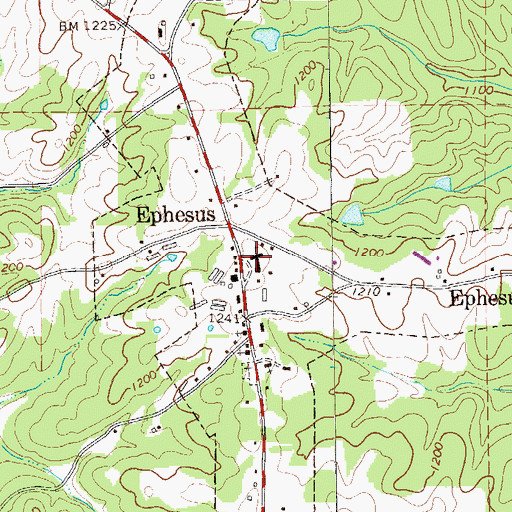 Topographic Map of Ephesus Elementary School, GA