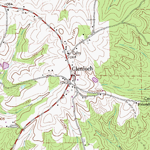 Topographic Map of Glenloch School (historical), GA