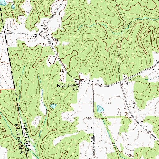 Topographic Map of High Point School (historical), GA