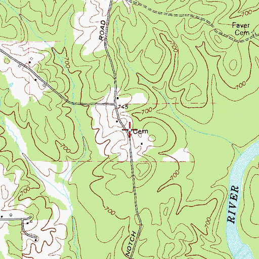 Topographic Map of Jackson Cemetery, GA