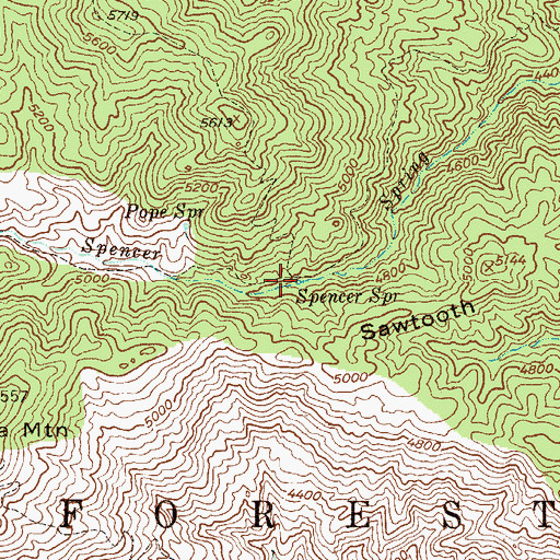 Topographic Map of Spencer Spring, AZ