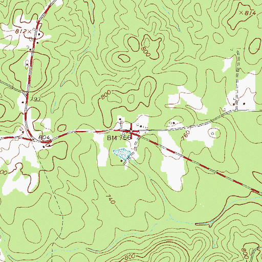 Topographic Map of Kirk, GA