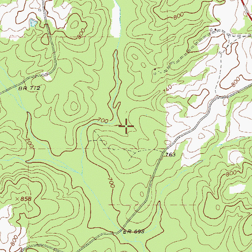 Topographic Map of Lewis Cemetery, GA