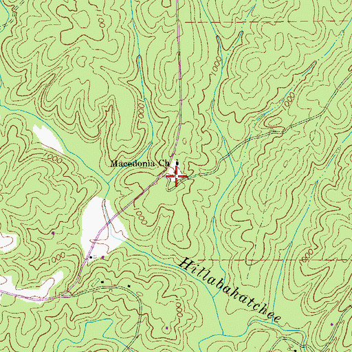 Topographic Map of Macedonia Cemetery, GA
