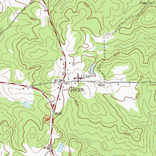 Topographic Map of Mount Zion Academy (historical), GA