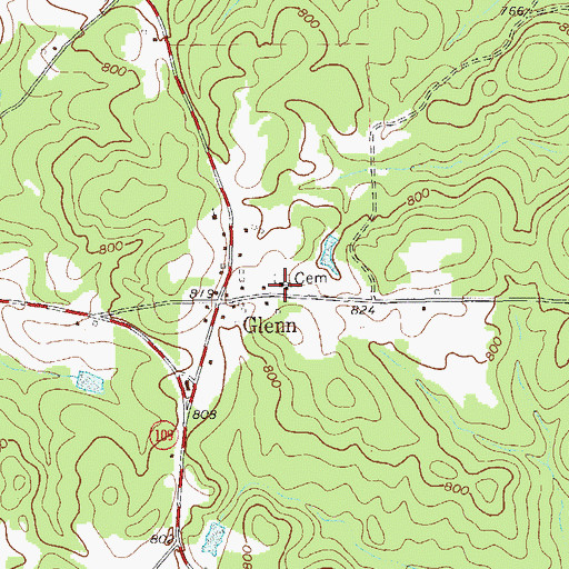 Topographic Map of Mount Zion United Methodist Church, GA