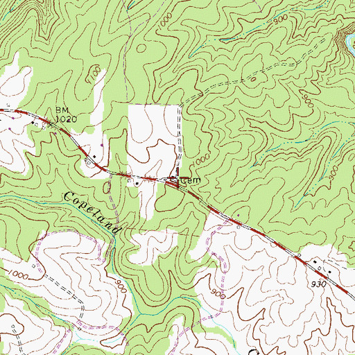 Topographic Map of Noles Cemetery, GA