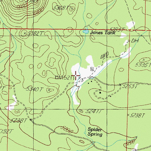 Topographic Map of Spider Ranch, AZ