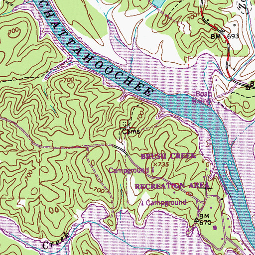 Topographic Map of Owensby Cemetery, GA