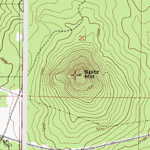 Topographic Map of Spitz Hill, AZ