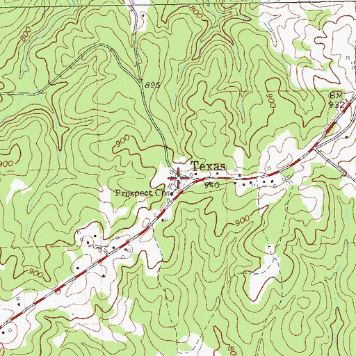 Topographic Map of Prospect Cemetery, GA
