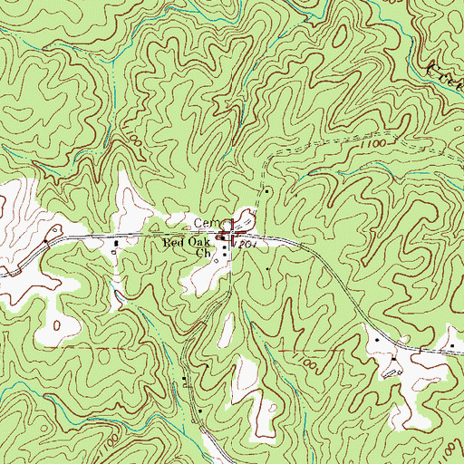 Topographic Map of Red Oak Academy (historical), GA