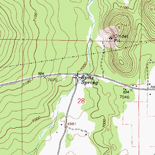 Topographic Map of Spitz Spring, AZ