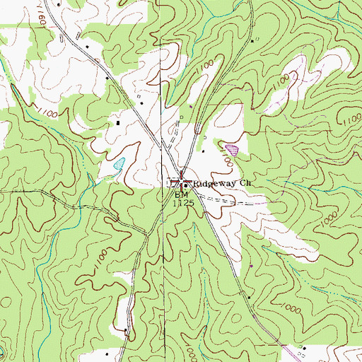 Topographic Map of Ridgeway School (historical), GA