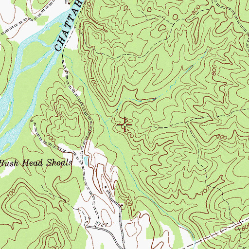 Topographic Map of Robinson Cemetery, GA