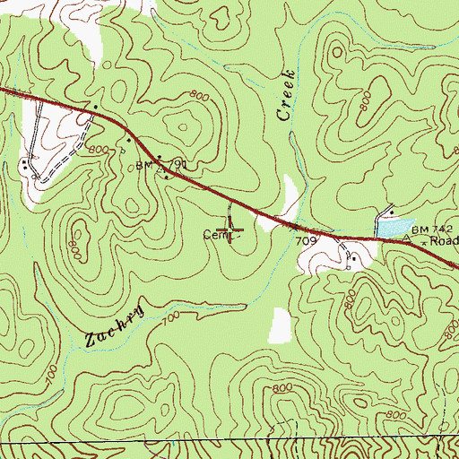 Topographic Map of Shackleford-Lane Cemetery, GA