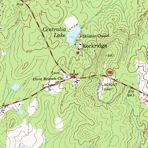 Topographic Map of Shellnut, GA