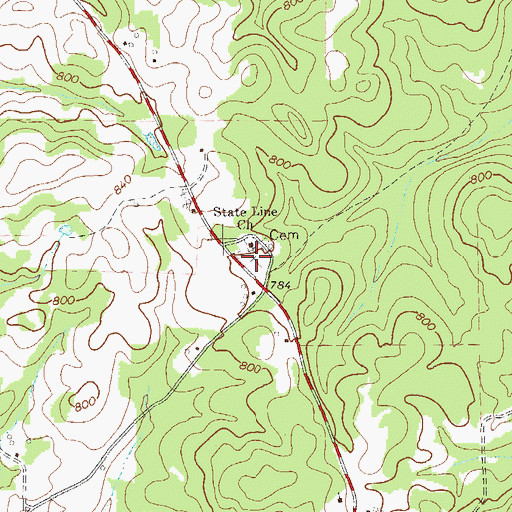 Topographic Map of State Line Cemetery, GA