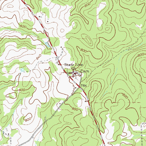 Topographic Map of Stateline Academy (historical), GA