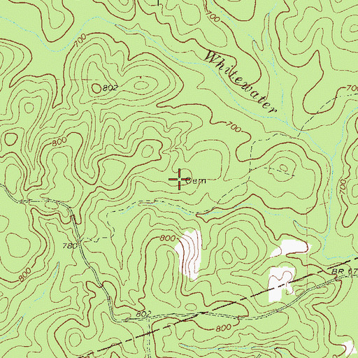 Topographic Map of Turman Cemetery, GA