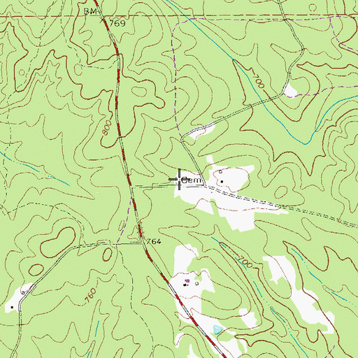 Topographic Map of Ware Cemetery, GA