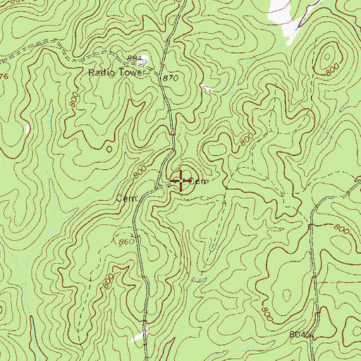 Topographic Map of Western Cemetery, GA