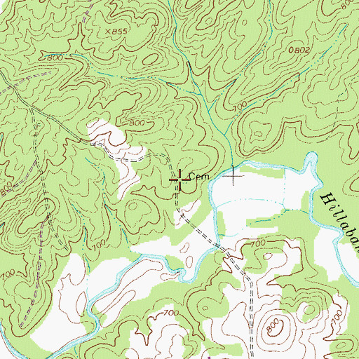 Topographic Map of Wood Cemetery, GA