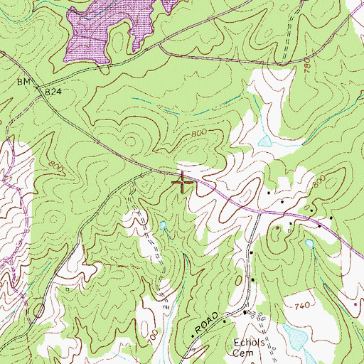 Topographic Map of Yellow Dirt Baptist Church, GA
