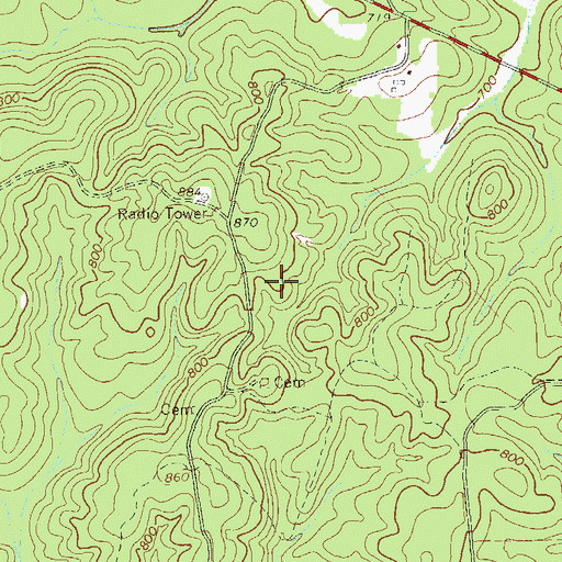Topographic Map of Zachary Cemetery, GA