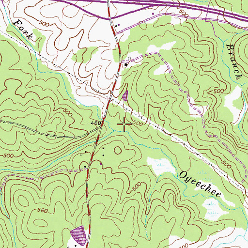 Topographic Map of North Fork Ogeechee River, GA