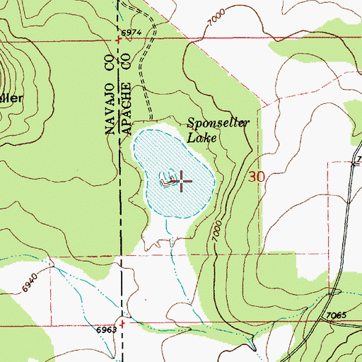 Topographic Map of Sponseller Lake, AZ