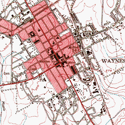 Topographic Map of Waynesboro, GA